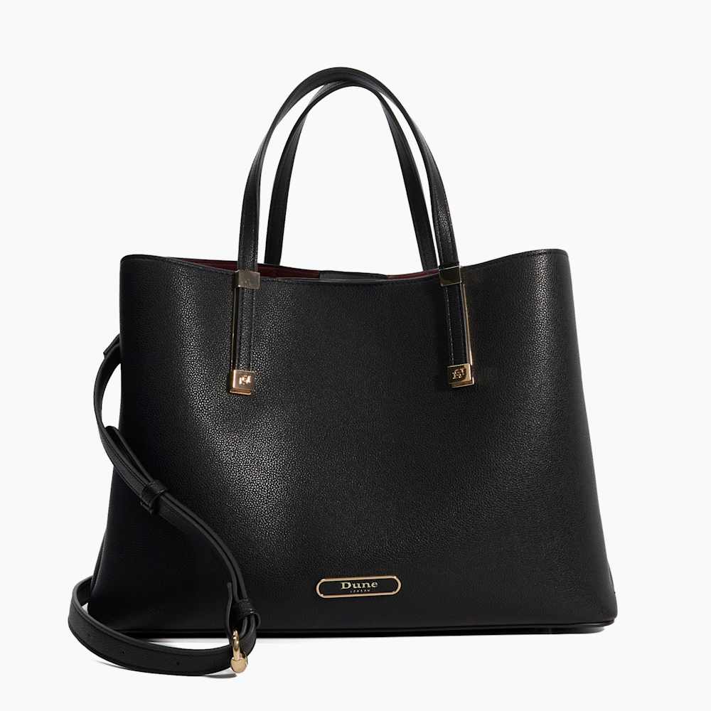 Dune London Dorrie トートバッグ Dorry Black, Branded Hardware Tote Bag | Dune London